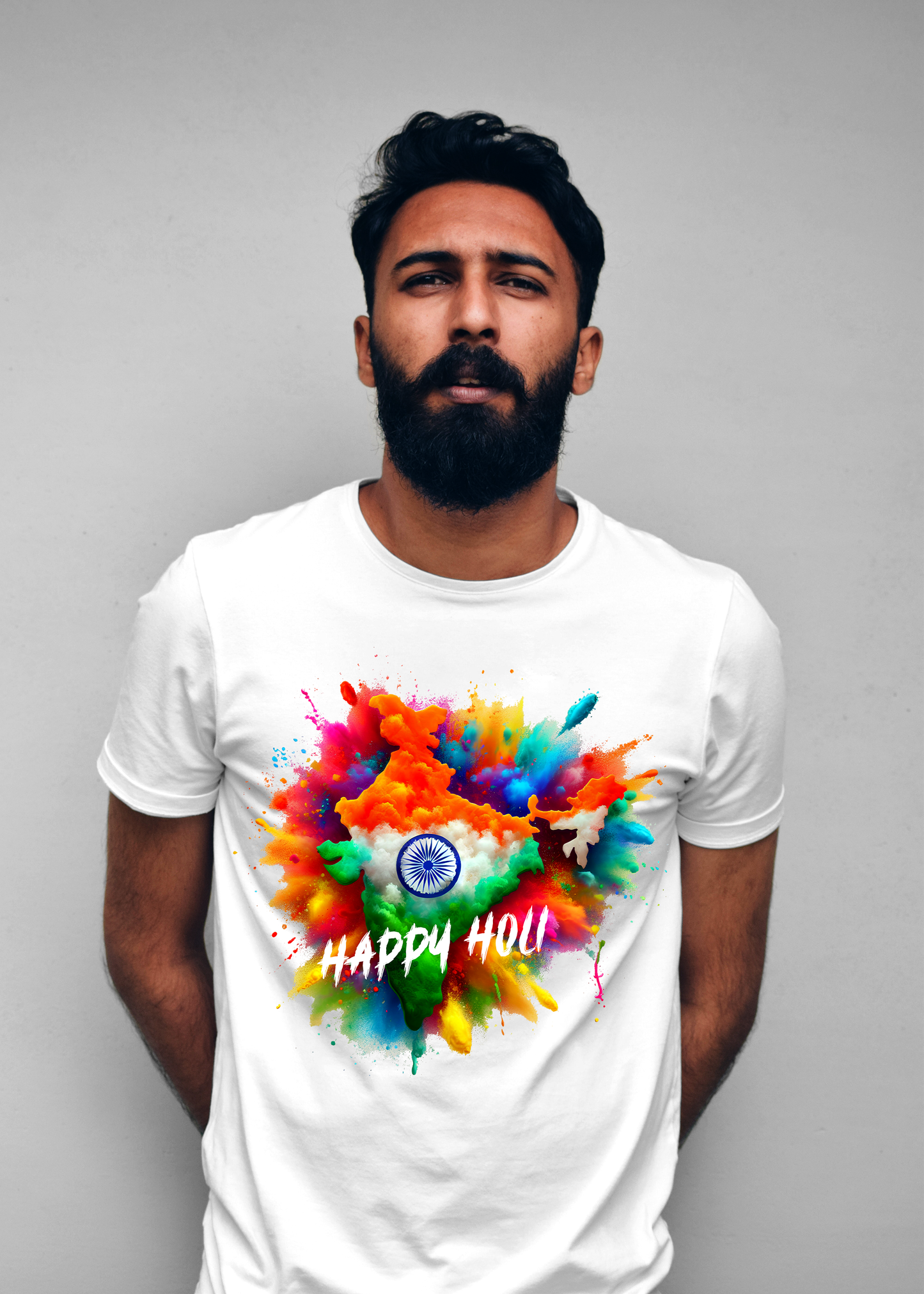 Happy holi India Map Regular Fit T-Shirt